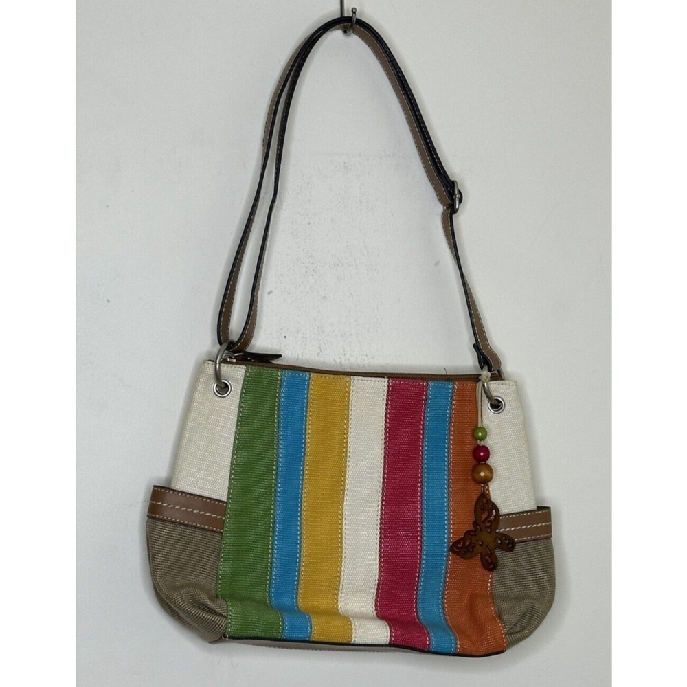 Relic Multicolor‎ Striped Shoulder Bag Purse Rainbow Canvas Y2K Boho Bohemian